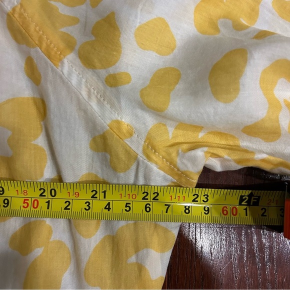 MOTHER THE SUNBURST COTTON LEOPARD FLORAL PRINT TOP. MADE IN USA. SZ S yellow - Picture 7 of 11